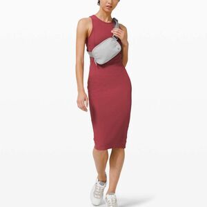 Lululemon Athletica Sleeveless Stretchy Ribbed Midi Dress Red Size 4
